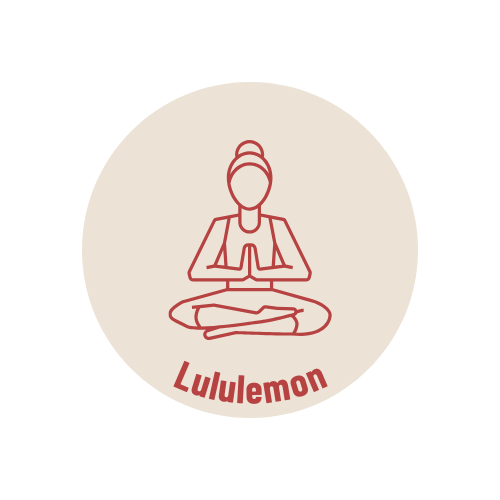 a logo of lululemon with a red color woman 