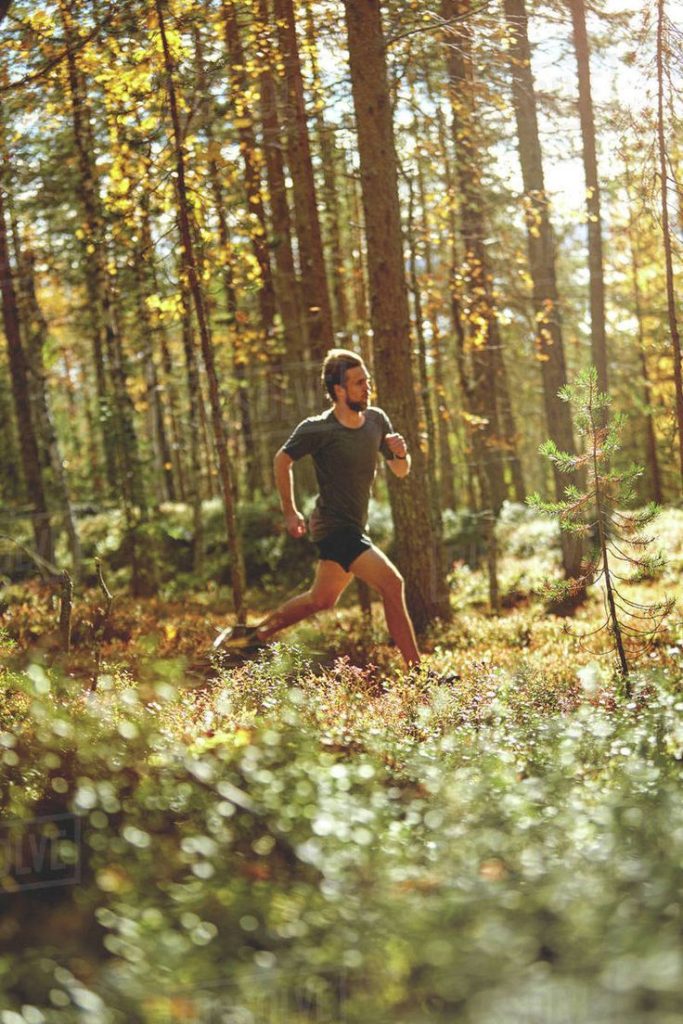 running in the leaves