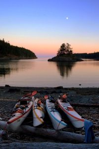 kayak with sunrise